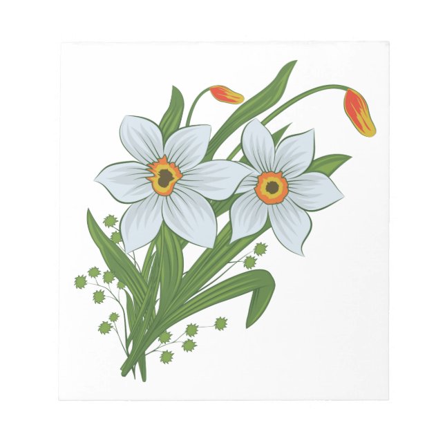 Tulips och Daffodils Flowers Anteckningsblock (Framsida)