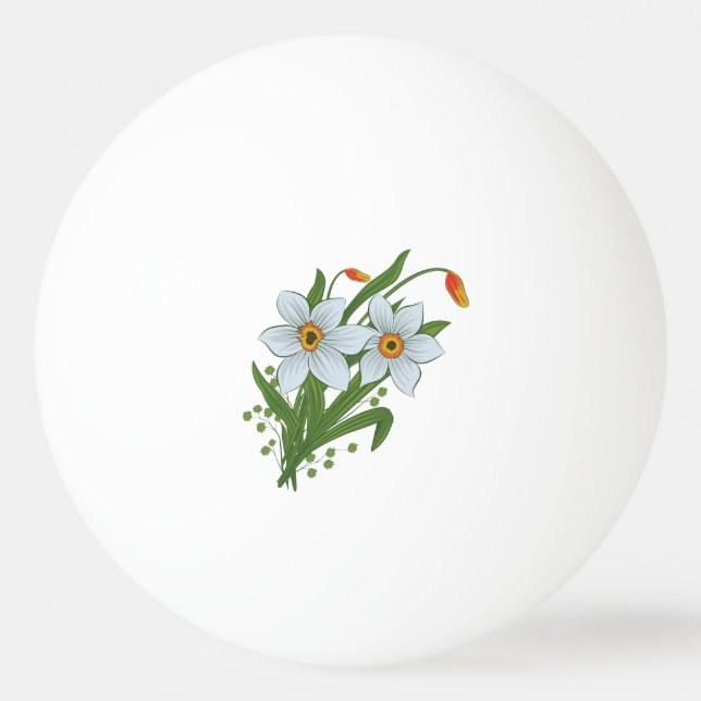 Tulips och Daffodils Flowers Pingisboll (Framsidan)