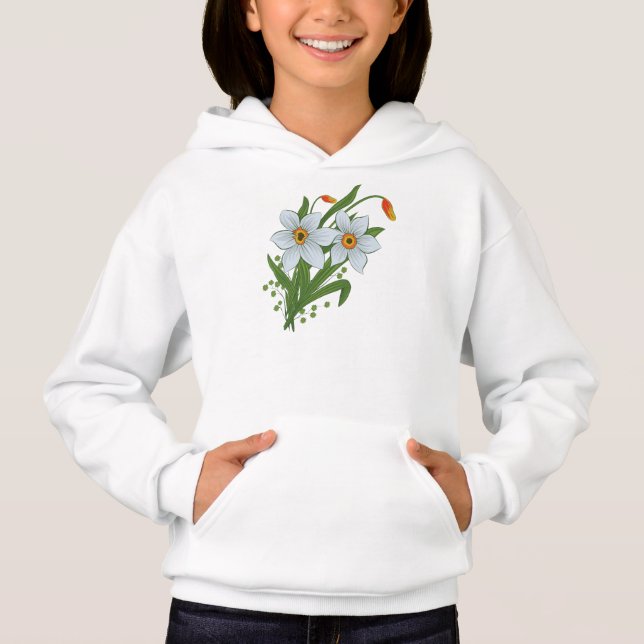 Tulips och Daffodils Flowers Tee Shirt (Framsida)