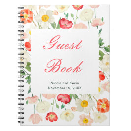 Tulips och Daffodils Vår bröllop Anteckningsbok