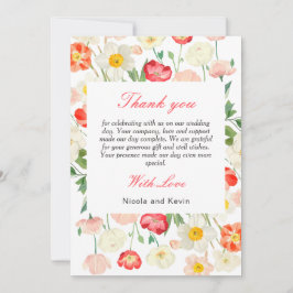 Tulips och Daffodils Vår bröllop Tack Kort