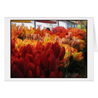 Tulips på Pike Ställe Public Market, Seattle Hälsningskort