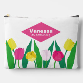 Tulips Pink Yellow Purple Green Modern Cute. 