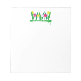 Tulips Pink Yellow Purple Green Modern Cute.  Anteckningsblock