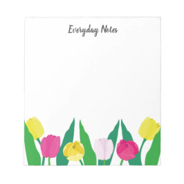 Tulips Pink Yellow Purple Green Modern Cute.  Anteckningsblock