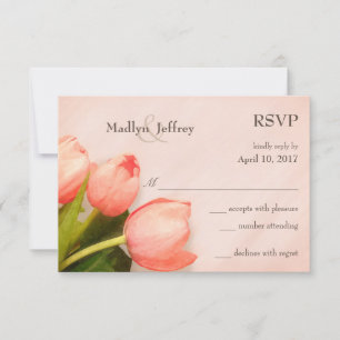 Tulips rosa vår bröllop OSA Kort