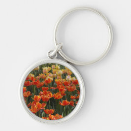 Tulips Round Keychain Rund Silverfärgad Nyckelring