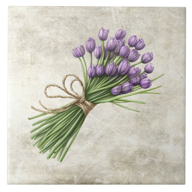 Tulips Rustic Floral Faux Ceramic Tile Kakelplatta (Framsidan)