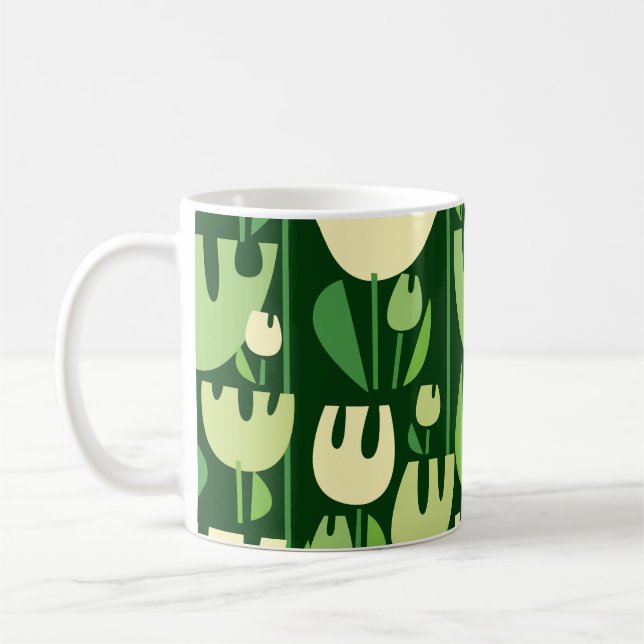 Tulips Scandinavian Stil Mönster Kaffemugg (Vänster)