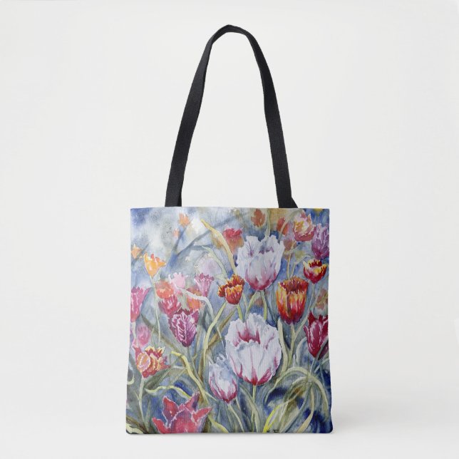 Tulips Shoulder Tote Tygkasse (Framsida)