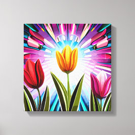 Tulips-trio: en Springtime Beauty-explosion Canvastryck