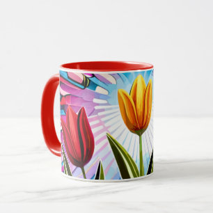 Tulips-trio: en Springtime Beauty-explosion Mugg