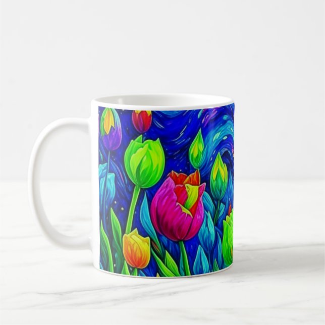 Tulips Van Gogh Stil Kaffemugg (Vänster)