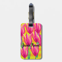 Tulips Vår Mönster Anpassningsbar Luggage Tag