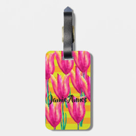 Tulips Vår Mönster Anpassningsbar Luggage Tag Bagagebricka