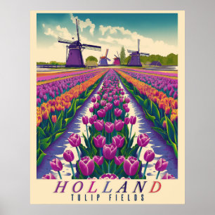 Tulips-Vintagen Holland Poster