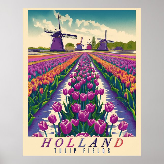Tulips-Vintagen Holland Poster (Framsidan)