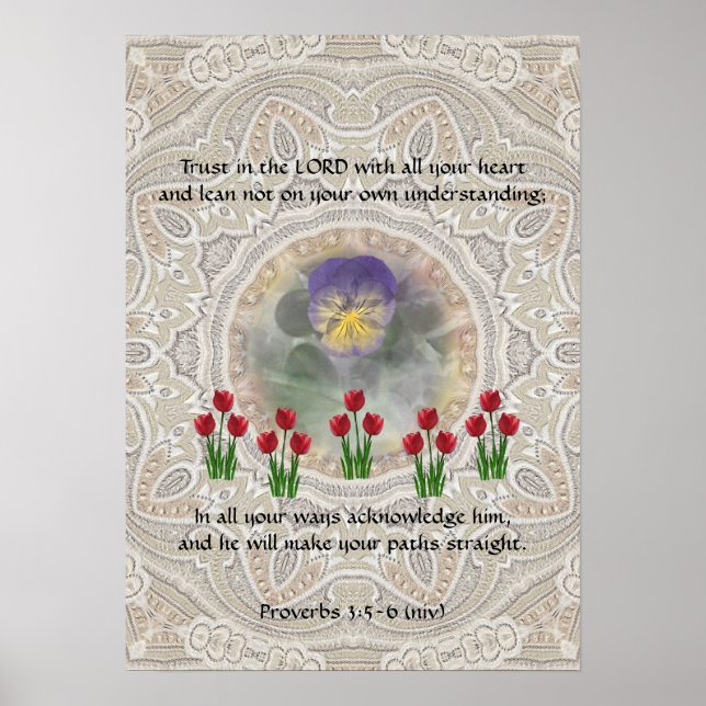Tulips Viola ~ Proverbs 3:5-6 Poster (Framsidan)