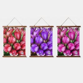 Tulips Wood Topped Wall Tapestry