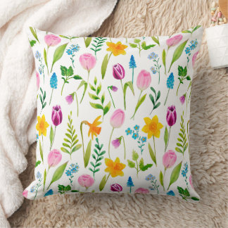 Tuliska blommor Sömlösa Mönster Kudde