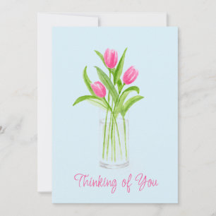 Tuliska i Vatten Handmålad vattenfärgsBlommigt Julkort