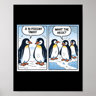 Tull på penguins tariffer 10 % för politiska Sarca Poster