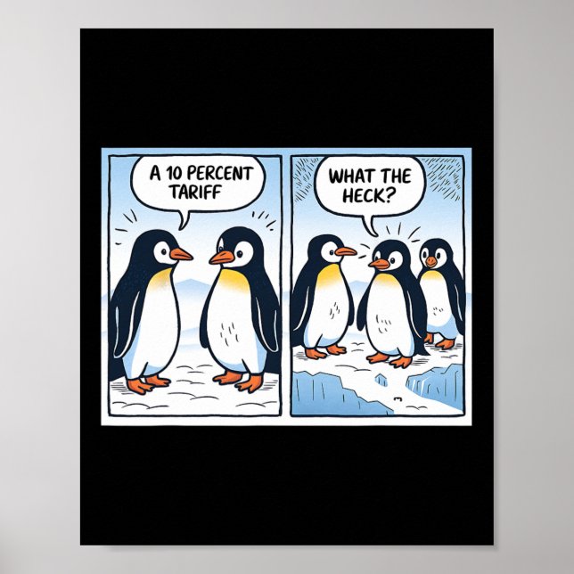 Tull på penguins tariffer 10 % för politiska Sarca Poster (Framsidan)