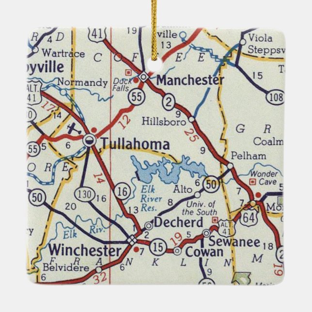 Tullahoma TN Julgransprydnad Keramik (Baksida)