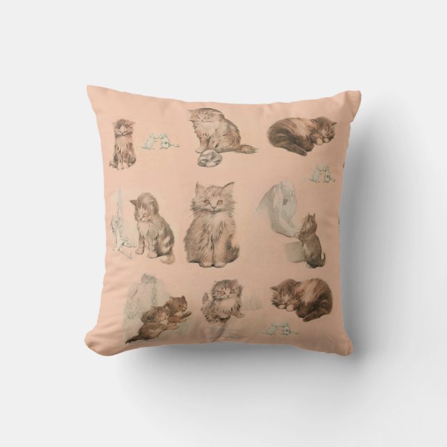 TULLDJUR FUNNY CAT- OCH MUSSTORIES ROSA Baby Kudde (Framsida)
