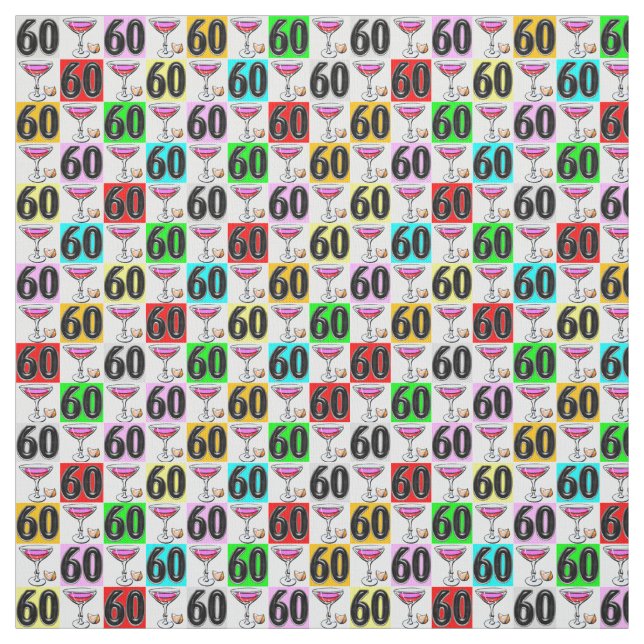TULLEN OCH FÄRGEN 60:E BIRTHDAY MARTINI TYG (Provkarta)
