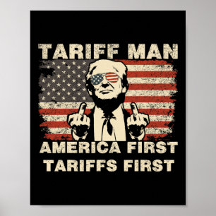 Tullman rolig Trump tullarna meme Amerika först Poster