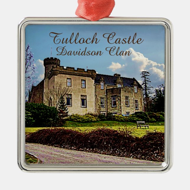 Tulloch Castle Scottish Davidson Klan Julgransprydnad Metall (Framsidan)