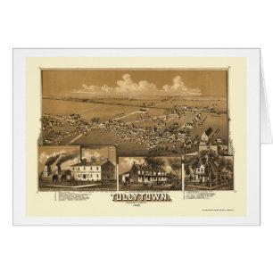 Tullytown panorama- karta för PA - 1887 Hälsningskort