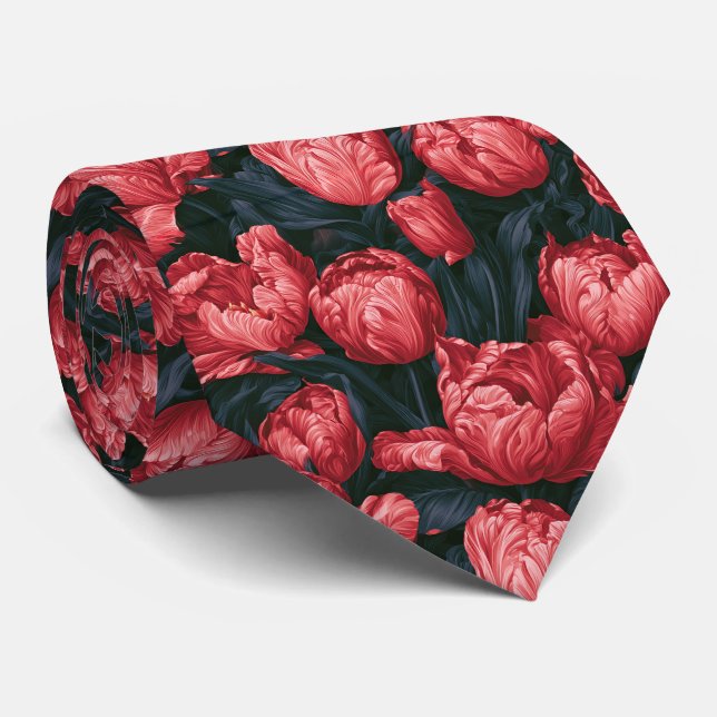 Tulpan Blomma Affärsman Grönska Bröllop  Slips (Rullad)