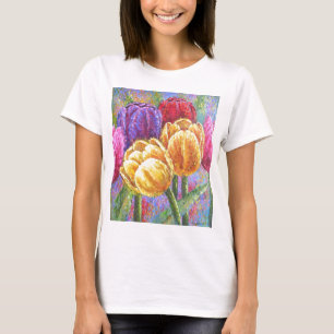Tulpan blommar blom- mång- målningkonst - t-shirt