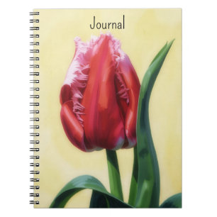 Tulpan Blommig Konst Blommig Journal Anpassa Anteckningsbok