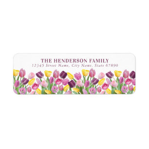 Tulpan Blommor Returadressetiketter Returadress Etikett