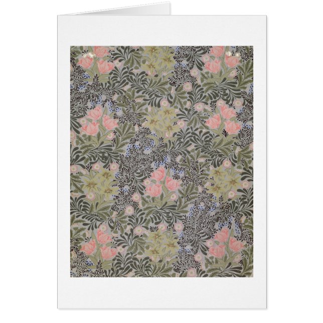 Tulpan, daisy och kaprifol hälsningskort (Framsidan)