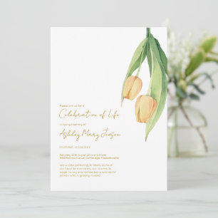 Tulpan Livets Firande Begravningsinbjudan Inbjudningar