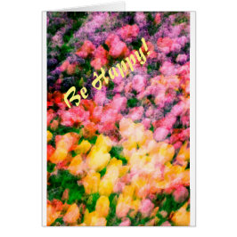 Tulpan och lilor hälsningskort