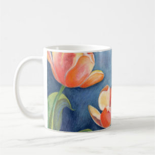 Tulpan och monarkfjäril kaffemugg
