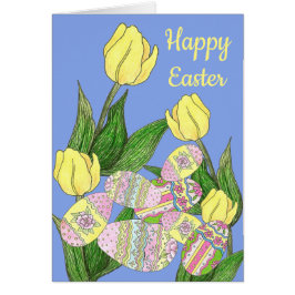 tulpan och påskägg hälsningskort