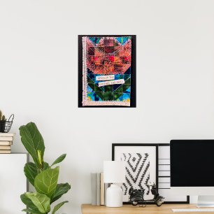 Tulpan Quilt Mosaik Konst Kaktus Blomma Hav Fisk Poster