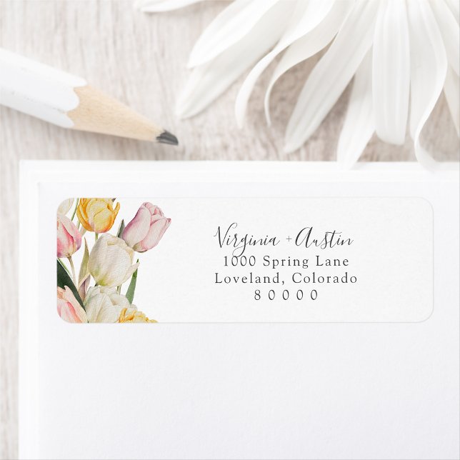 Tulpan Returadressetikett Returadress Etikett (Tulip Return Address Label by Painted Paperie
)