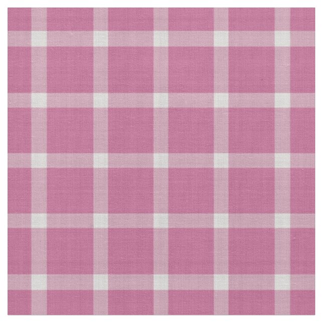 Tulpan Rosa Rutig Plaid Tyg (Närbild)
