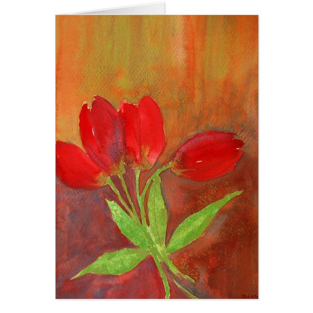 Tulpan som hurrar dig upp hälsningskort (Framsidan)