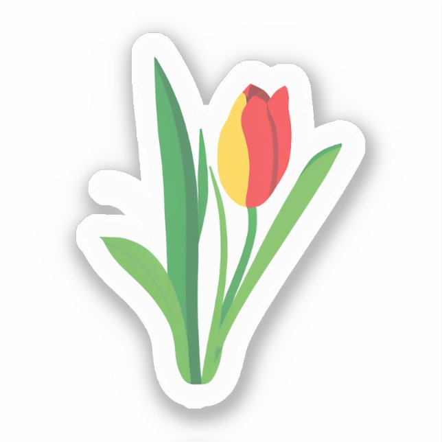 Tulpanblomma | Söt Blomma Klistermärken (Framsida)
