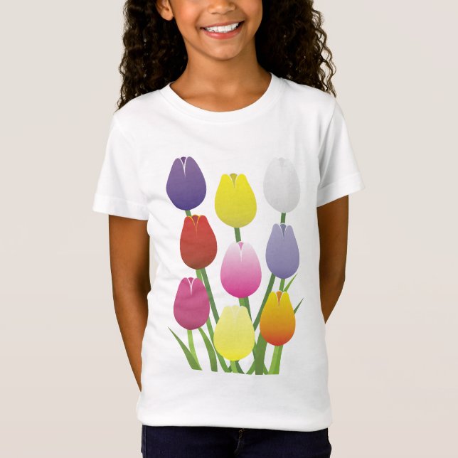 Tulpanblomma T Shirt (Framsida)