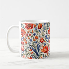 Tulpanblommande WC-mönsterdesign Kaffemugg