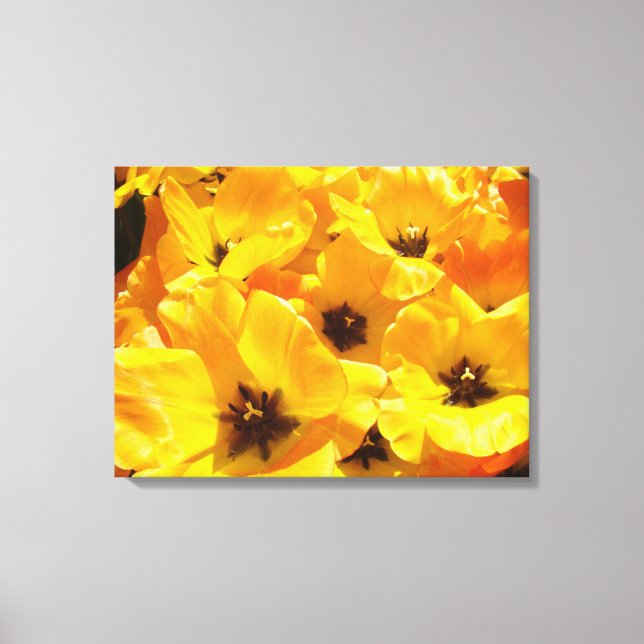 Tulpanblommor canvas gula tulpaner blomstertryck (Framsida)